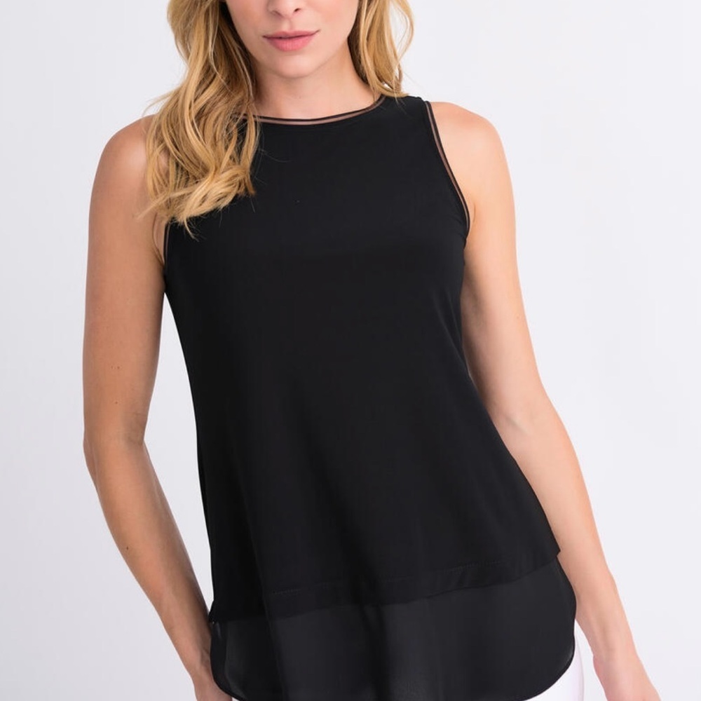 J Crew Black Sleeveless Layered Hem Women’s Top Size S